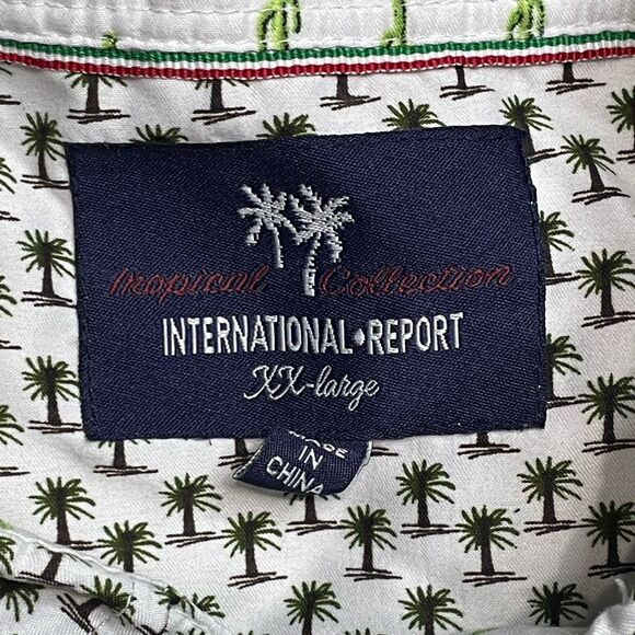 International Report Button Down Shirt Tree Print Size XXL - Picture 4 of 5
